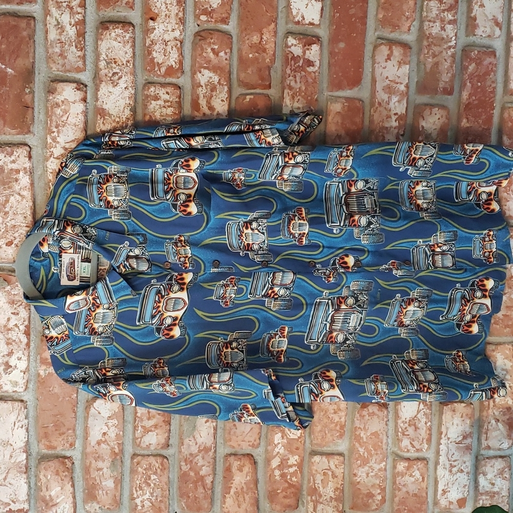 Vintage Men's Art of Eddy Y by Reyn Spooner Hot Rod Hawaiian Shirt